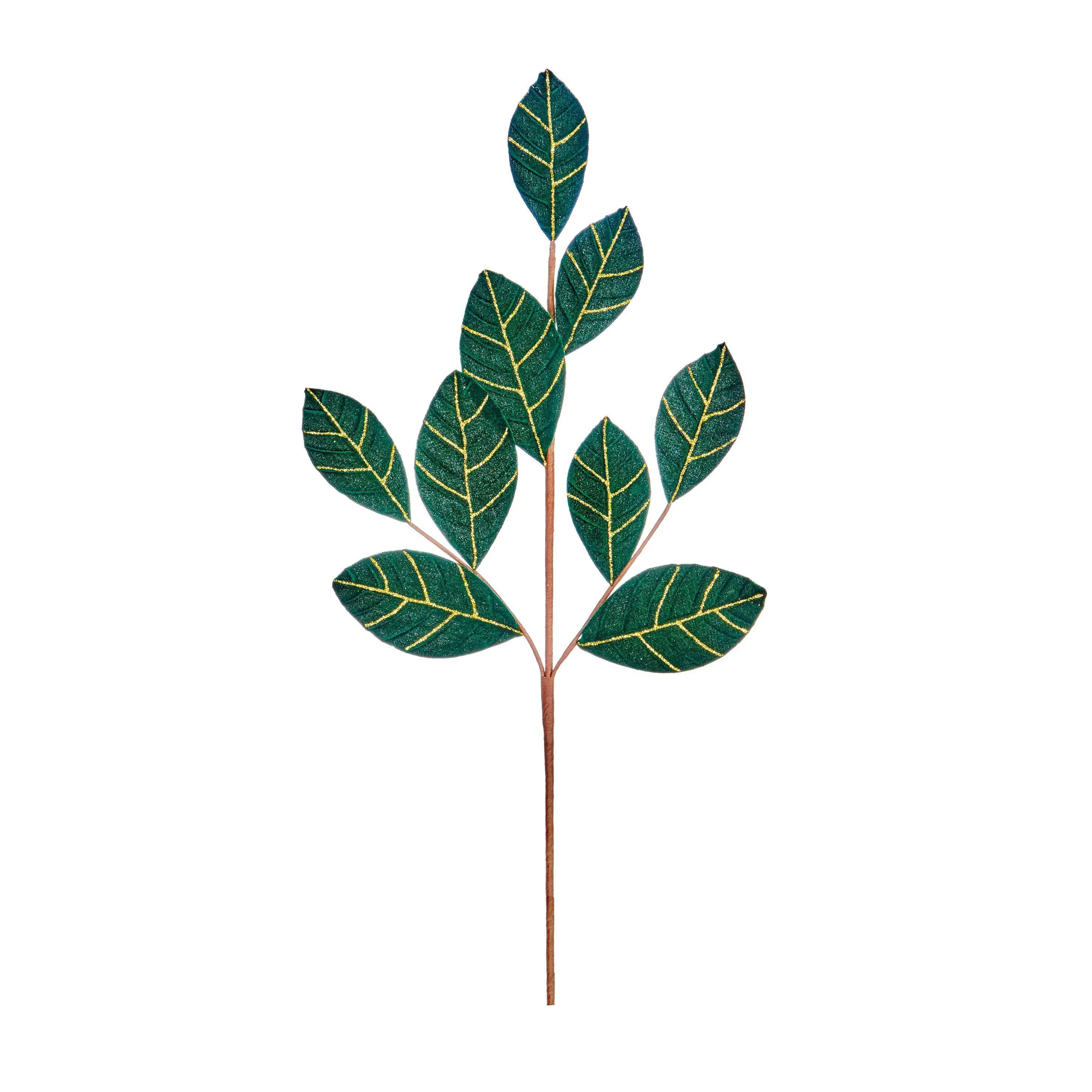 Green Velvet Magnolia Leaf Spray - 67cm