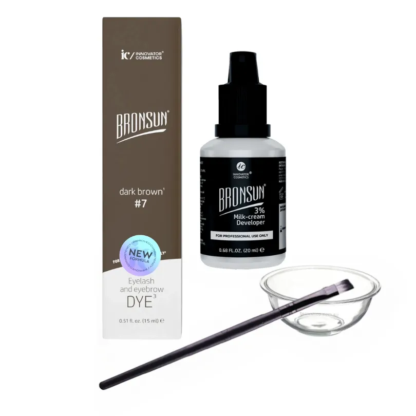 NEW Bronsun Lash & Brow Gel Dye Kit - #7 Dark Brown